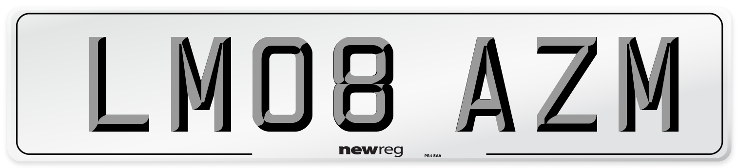LM08 AZM Number Plate from New Reg
